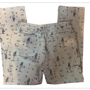 Vintage Chico’s Design Egyptian Hieroglyphics Kakhi Women Denim Pants 1.5 or 10